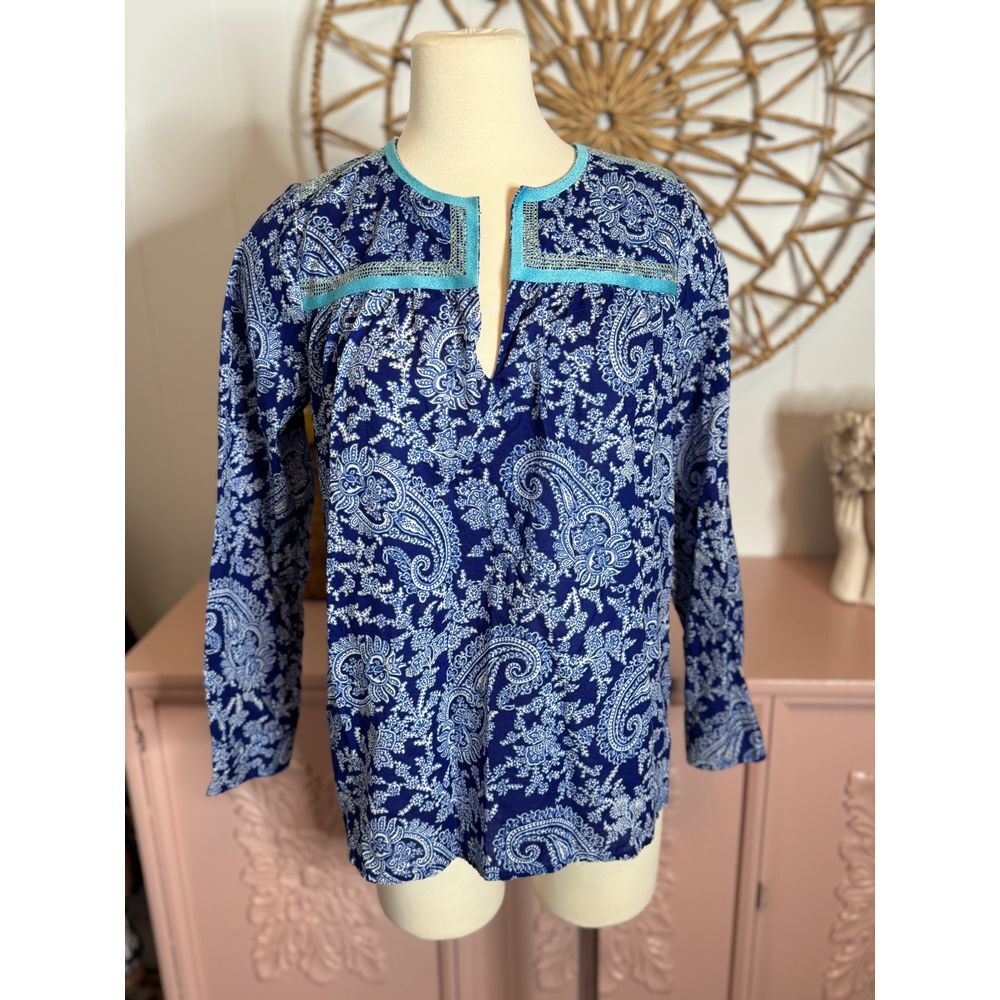 Women's‎ JCrew XS blue and white blouse